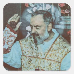 Sankt Padre Pio Fyrkantigt Klistermärke