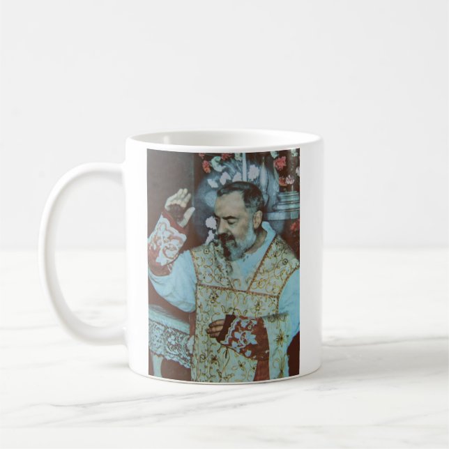 Sankt Padre Pio Kaffemugg (Vänster)