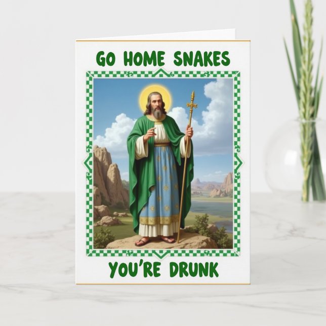 Sankt Patrick adjö Roligt kort (Framsida)