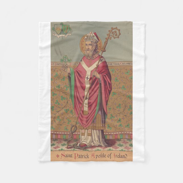 Sankt Patrick av Irland Helig keltisk konst Fleecefilt (Framsidan)