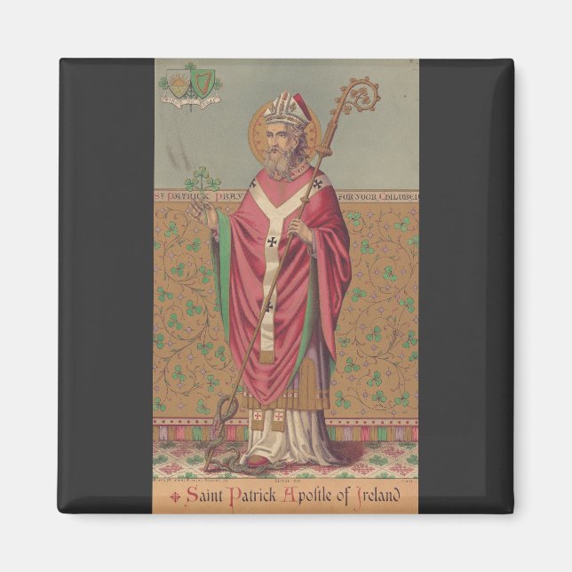 Sankt Patrick av Irland Helig keltisk konst Magnet (Framsidan)