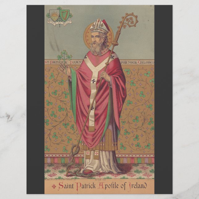 Sankt Patrick av Irland Helig keltisk konst Reklamblad (Framsidan)