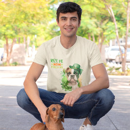 Sankt Patrick Boxer Hund Kiss Me Pinch Me T Shirt