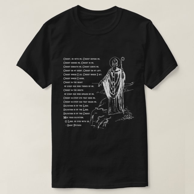 Sankt Patrick Breastplate Prayer-katolska Saint Pa T Shirt (Design framsida)