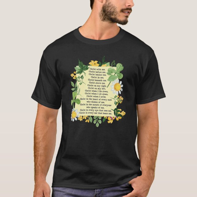 Sankt Patrick Breastplate Prayer Patrick's Day Cat T Shirt (Framsida)