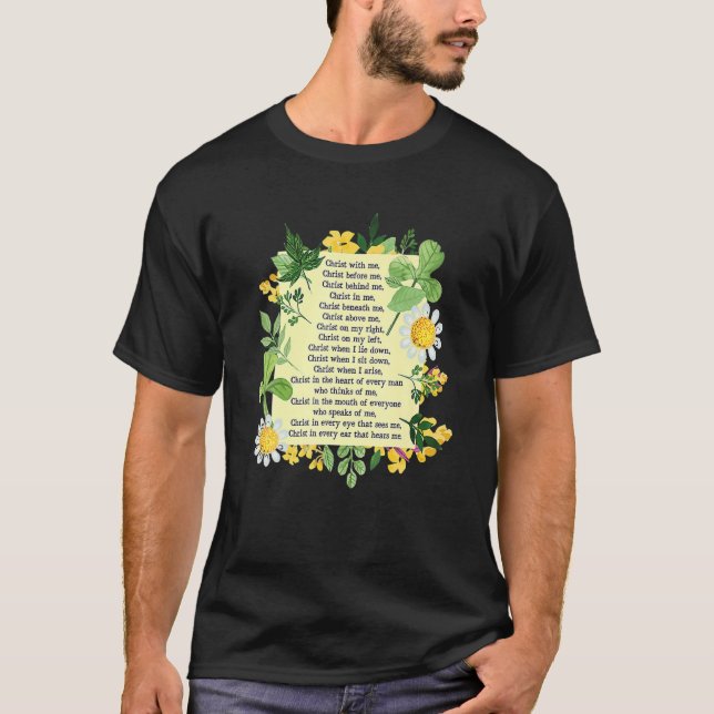Sankt Patrick Breastplate Prayer Patrick's Day Cat T Shirt (Framsida)
