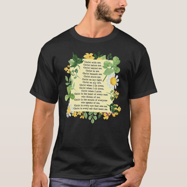Sankt Patrick Breastplate Prayer Patrick's Day Cat T Shirt (Framsida)