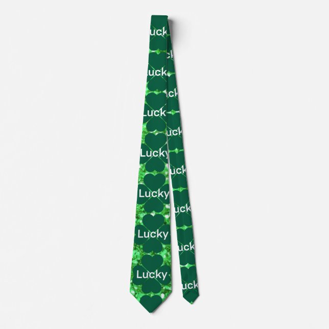 Sankt Patrick dag gnistra glitter grönt schamprock Slips (Framsida)