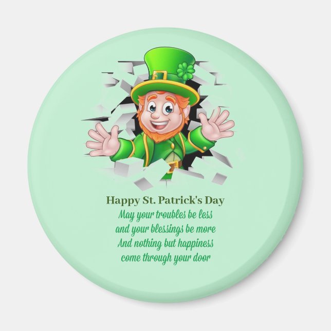 Sankt Patrick dag leprechaun Magnet (Framsidan)