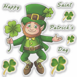 Sankt Patrick dag Leprechaun Transparent Stickers Klistermärken