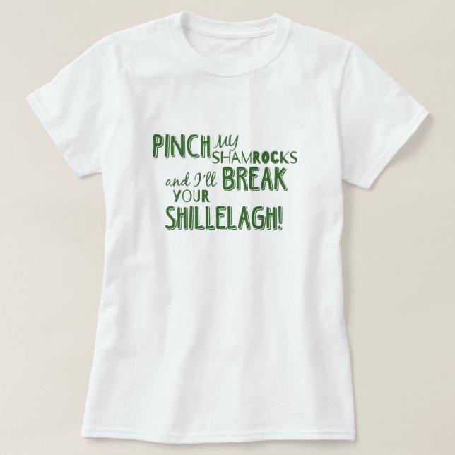 Sankt Patrick dag Pinch My Shamrocks Tee (Design framsida)