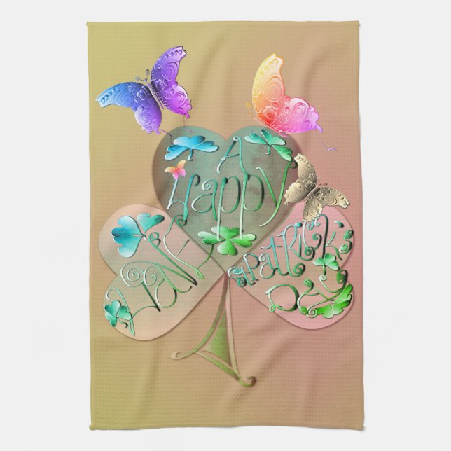 Sankt Patrick dag Shamrock Kitchen Towels Kökshandduk (Vertikal)