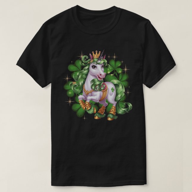 Sankt Patrick dag Unicorn Celtic Fantasy Creature T Shirt (Design framsida)