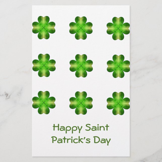 Sankt Patrick-dagen Shamrock Background Brevpapper (Framsida)
