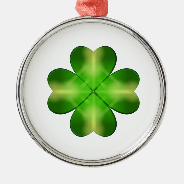 Sankt Patrick-dagen Shamrock Background Julgransprydnad Metall (Framsidan)
