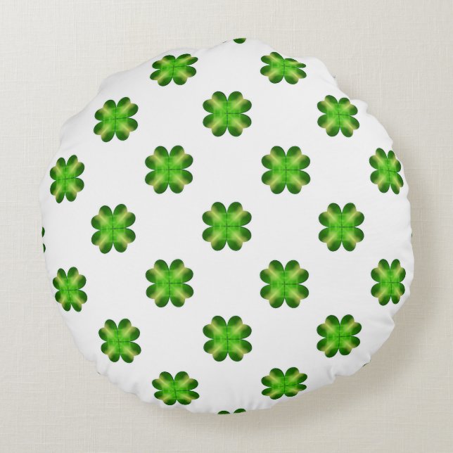 Sankt Patrick-dagen Shamrock Background Rund Kudde (Baksidan)