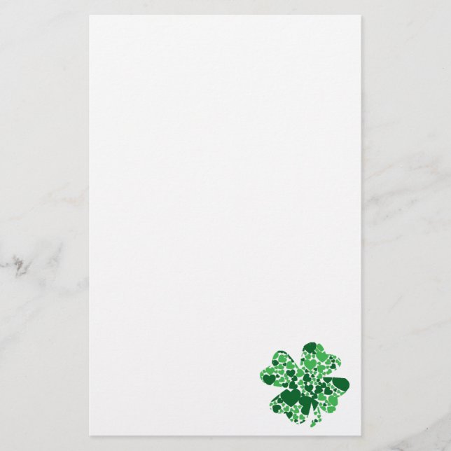 Sankt Patrick-dagen Shamrock Klöver Stationary Brevpapper (Framsida)
