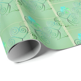Sankt Patrick-Dagen Shamrock Misty-Grönt Presentpapper