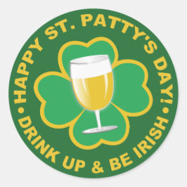 Sankt Patrick-dagsmärken Runt Klistermärke