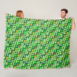 Sankt Patrick Day Icons Seamless Mönster Fleecefilt