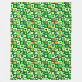 Sankt Patrick Day Icons Seamless Mönster Fleecefilt