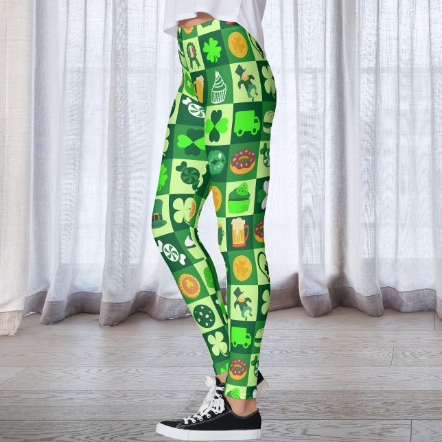 Sankt Patrick Day Icons Seamless Mönster Leggings (Skapare uppladdad)