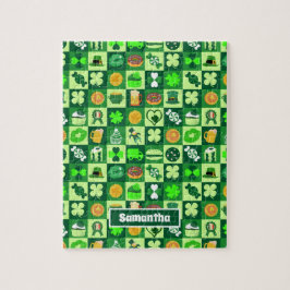 Sankt Patrick Day Icons Seamless Mönster Pussel