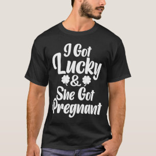 Sankt Patrick Day Lucky lite Gravid Meddelande T Shirt