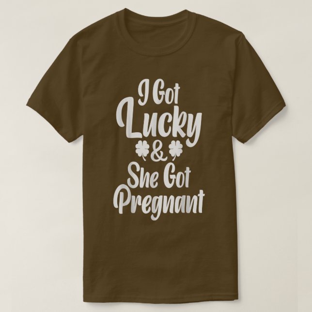 Sankt Patrick Day Lucky lite Gravid Meddelande T Shirt (Design framsida)