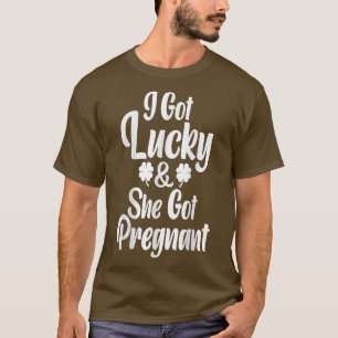 Sankt Patrick Day Lucky lite Gravid Meddelande T Shirt