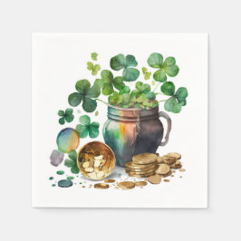 Sankt Patrick Day Shamrocks och Mynt Pappersservett