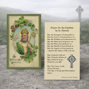 Sankt Patrick Heliga Card med Irish Prayer Visitkort