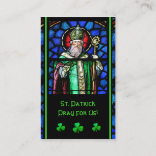 Sankt Patrick Heliga-kort för Nedfläckad-Glass P Visitkort