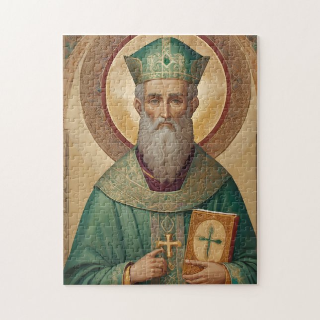 Sankt Patrick Icon Puzzle - katolsk ortodox Jigsza Pussel (Vertikal)