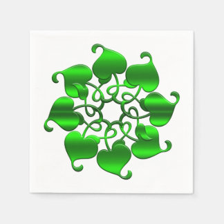 Sankt Patrick inslag. Grönt mandala. Pappersservett
