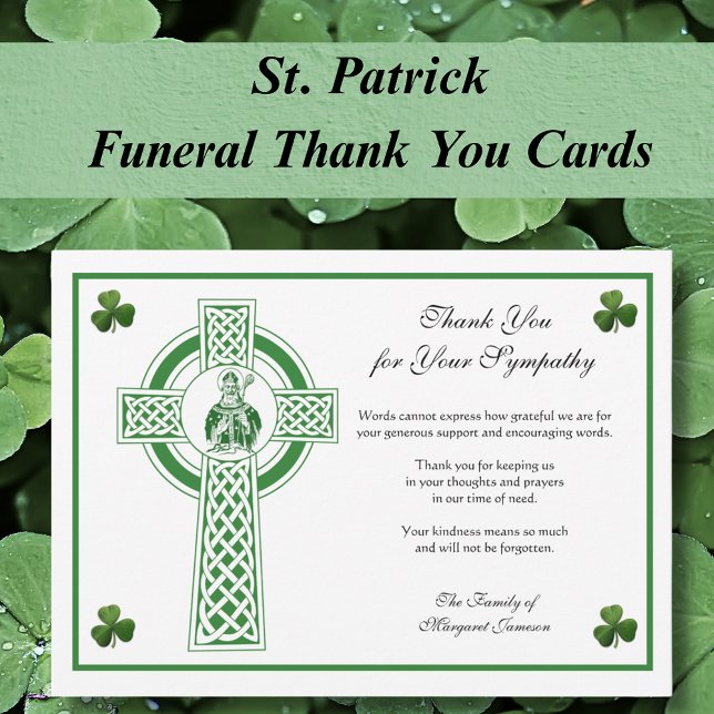 Sankt Patrick Irish Kor Shamrocks Condolence Tack Kort (Skapare uppladdad)
