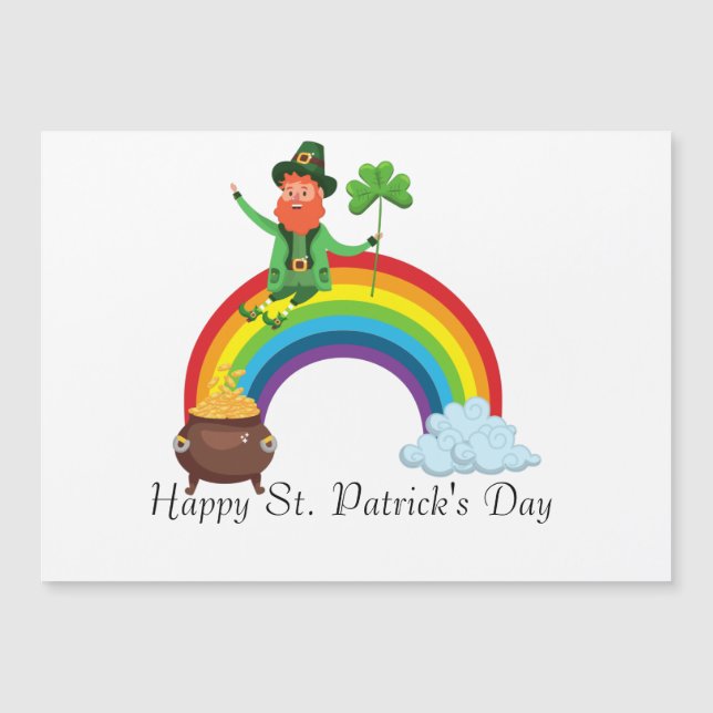Sankt Patrick Rainbow |Lycklig Whimsical Shamrock (Framsida)