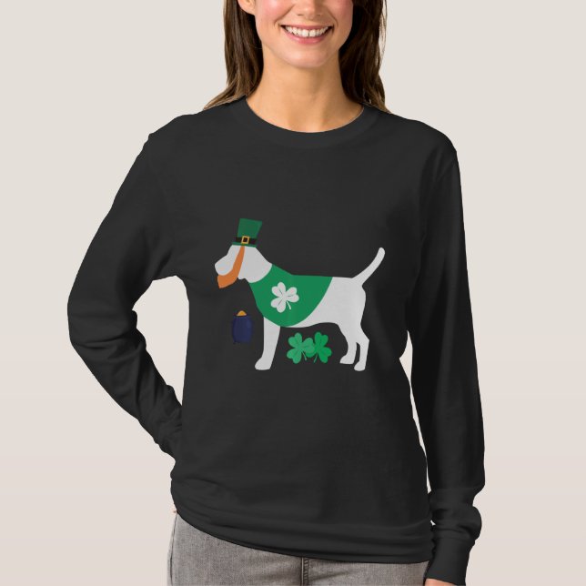 Sankt Patrick S Day Beagle-funny för Hundälskare T Shirt (Framsida)