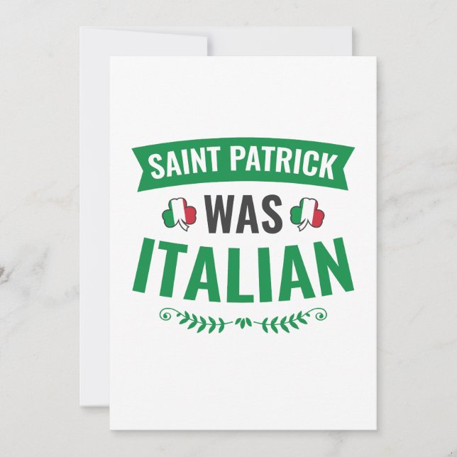 Sankt Patrick var italiensk St Patricks Day Julkort (Framsida)