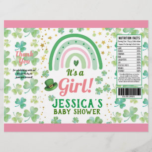 Sankt Patricks Baby Shower Chip Bag Wrapper Reklamblad