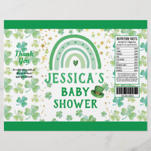 Sankt Patrick's Baby Shower Favor Chip Bag Wrapper Reklamblad