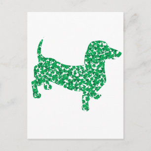 Sankt Patricks dag Dachshund Vykort