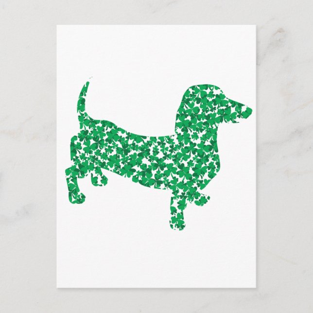 Sankt Patricks dag Dachshund Vykort (Framsida)