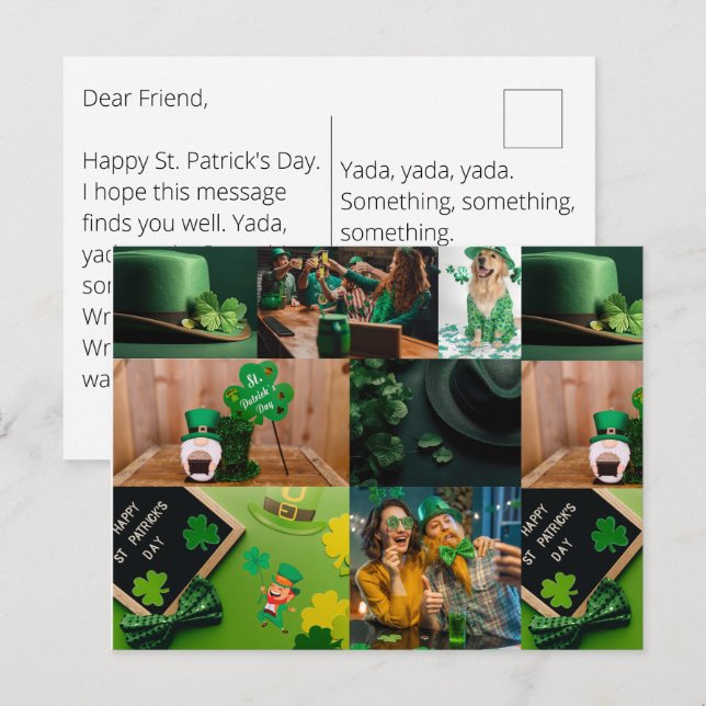 Sankt Patricks dag EGENSKAPAD Välkomstkort Vykort (Fram/baksida)
