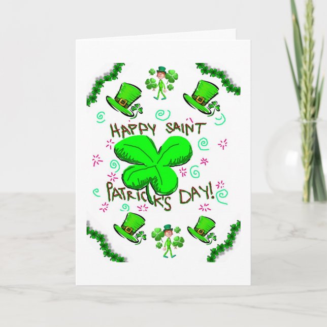 Sankt Patricks dag gratulationskort Kort (Framsida)
