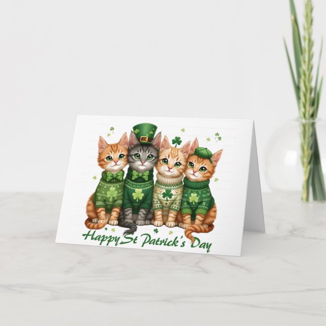 Sankt Patricks dag-katter Kort (Framsida)