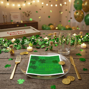 Sankt Patricks dag Lagerblad Personlig Shamrock Pappersservett