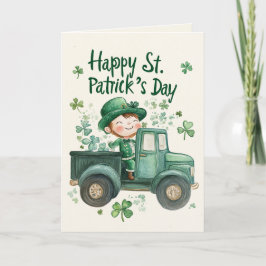 Sankt Patricks dag och glad lille Leprechaun Kort