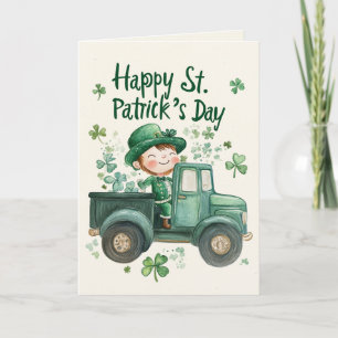 Sankt Patricks dag och glad lille Leprechaun Kort