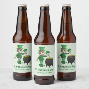 Sankt Patricks dag Ölflaska Etikett